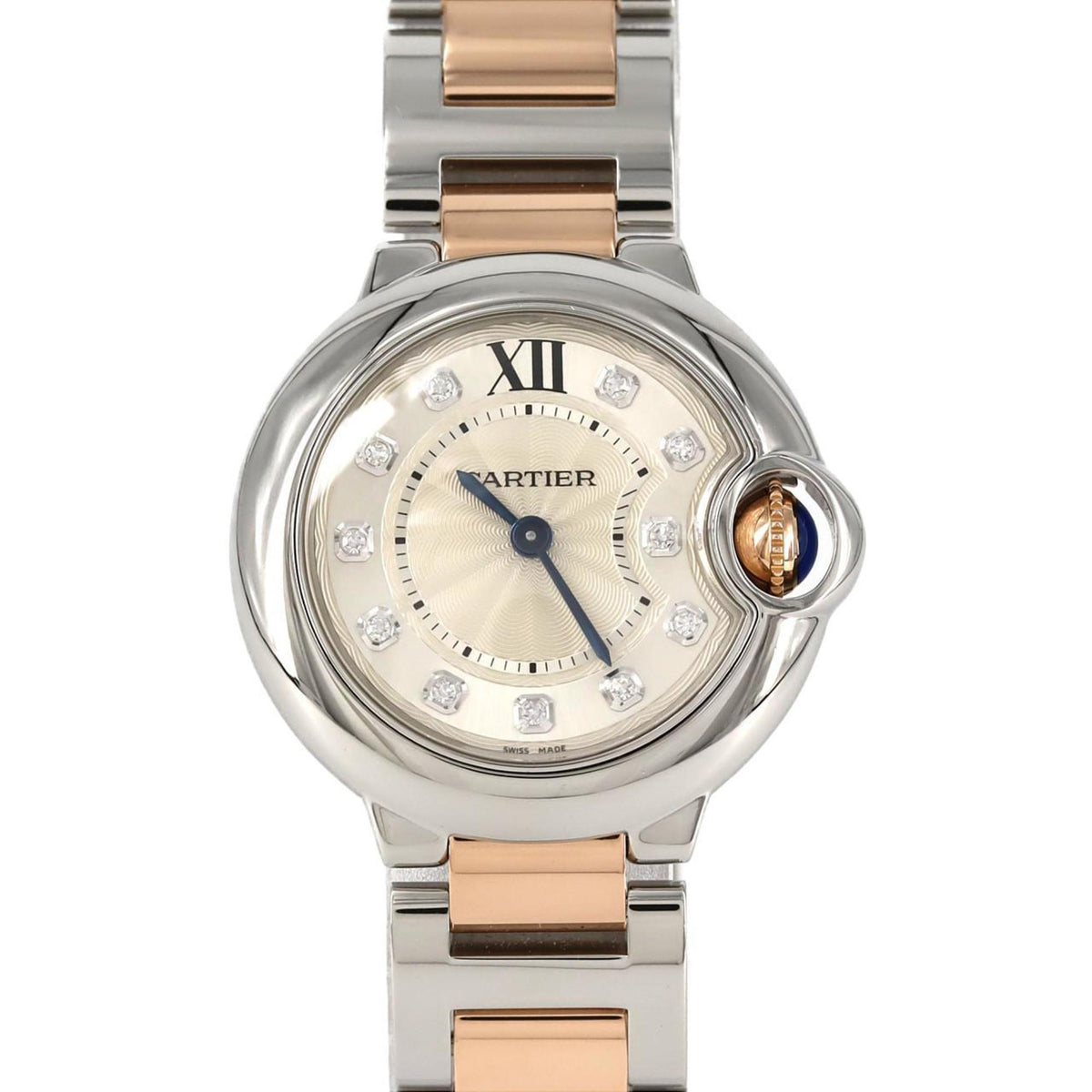 Gebrauchte Cartier Ballon Bleu SM PG Combi 11P WE902030 SSxPG Armbanduhr Quarz