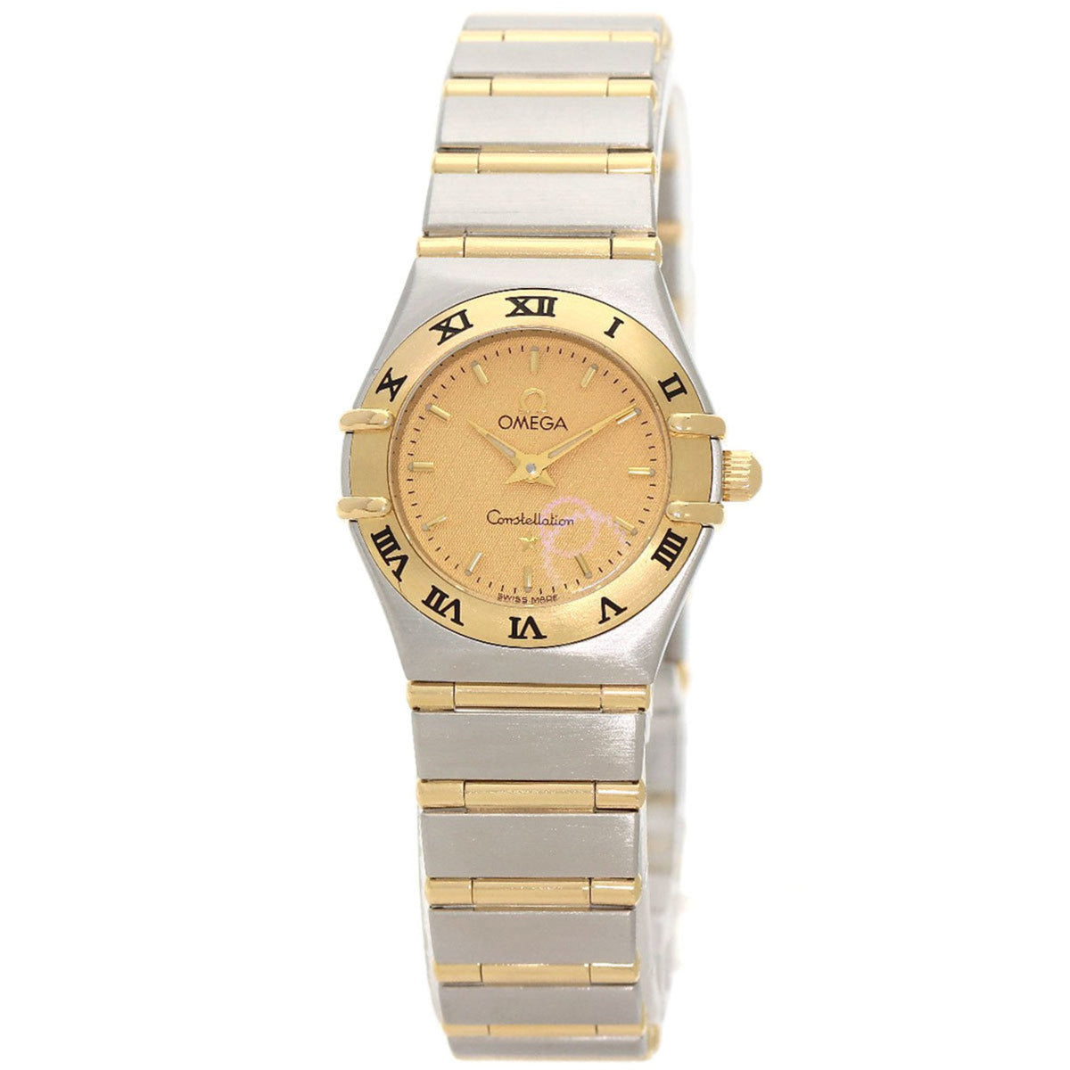 Gebrauchte OMEGA 1262.10 Constellation Mini Full Bar Uhr Edelstahl SS K18YG Damen
