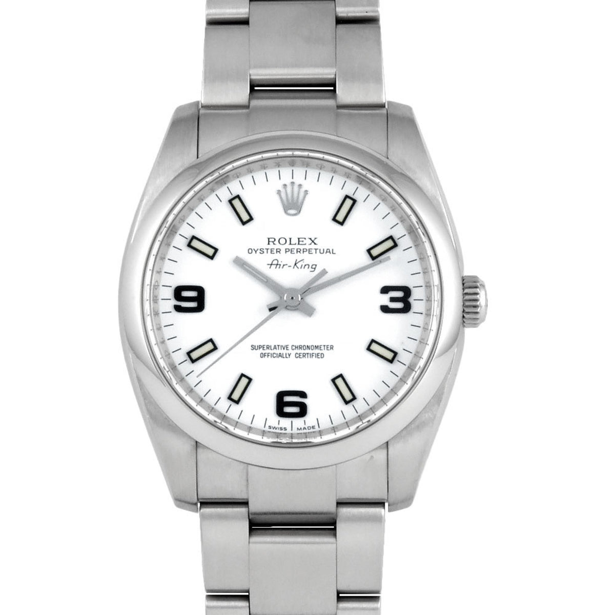 Gebrauchte Rolex ROLEX 114200 M-Serie (hergestellt um 2007) Automatikuhr, weißes Zifferblatt, Edelstahl, Herren