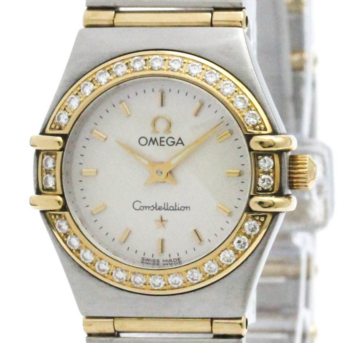 Gebrauchte polierte OMEGA Constellation Diamant 18 Karat Gold Stahl Uhr 1267.30 BF581978