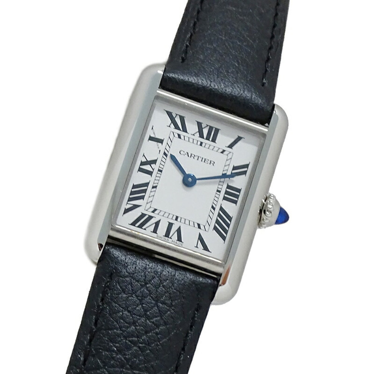 Gebrauchte Cartier Damen Tank Must SM Quarzuhr Edelstahl Leder WSTA0042 Quadratisch