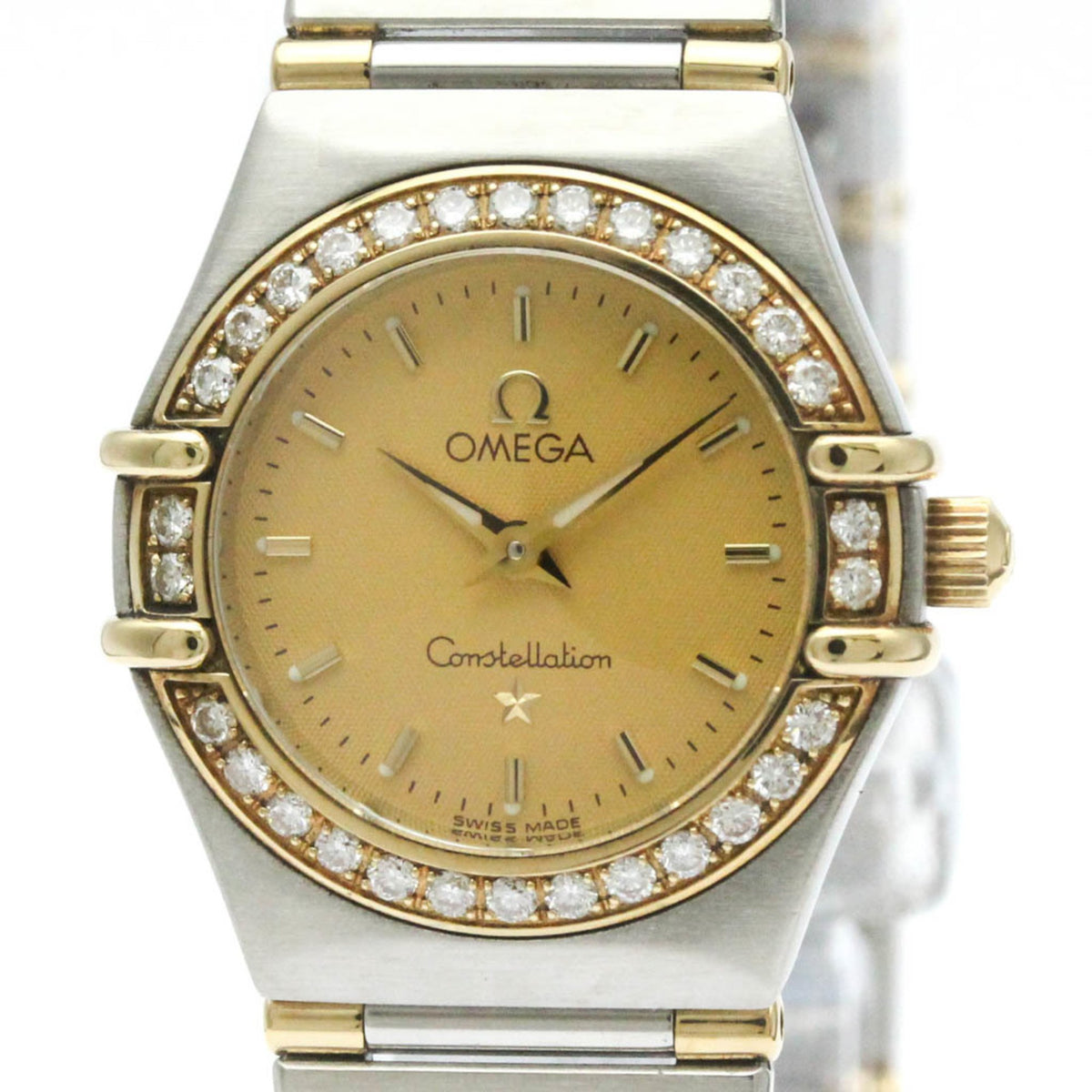 Gebrauchte polierte OMEGA Constellation Diamant 18 Karat Gold Stahl Uhr 1367.10 BF582370