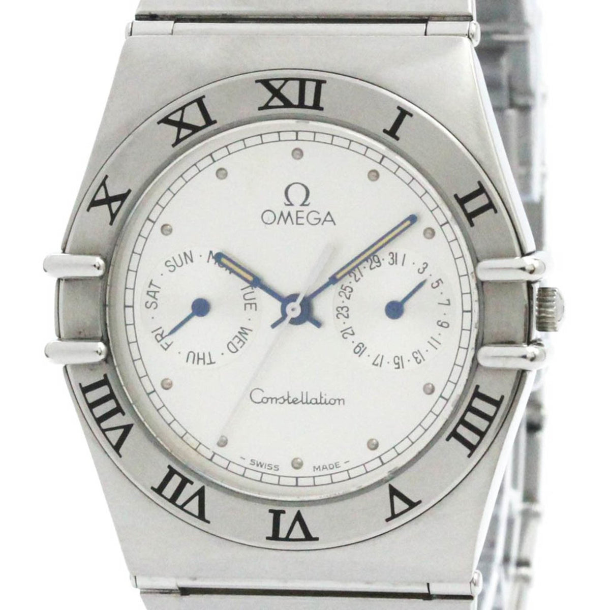 Gebrauchte polierte OMEGA Constellation Edelstahl-Quarz-Herrenuhr 396.1070 BF581475