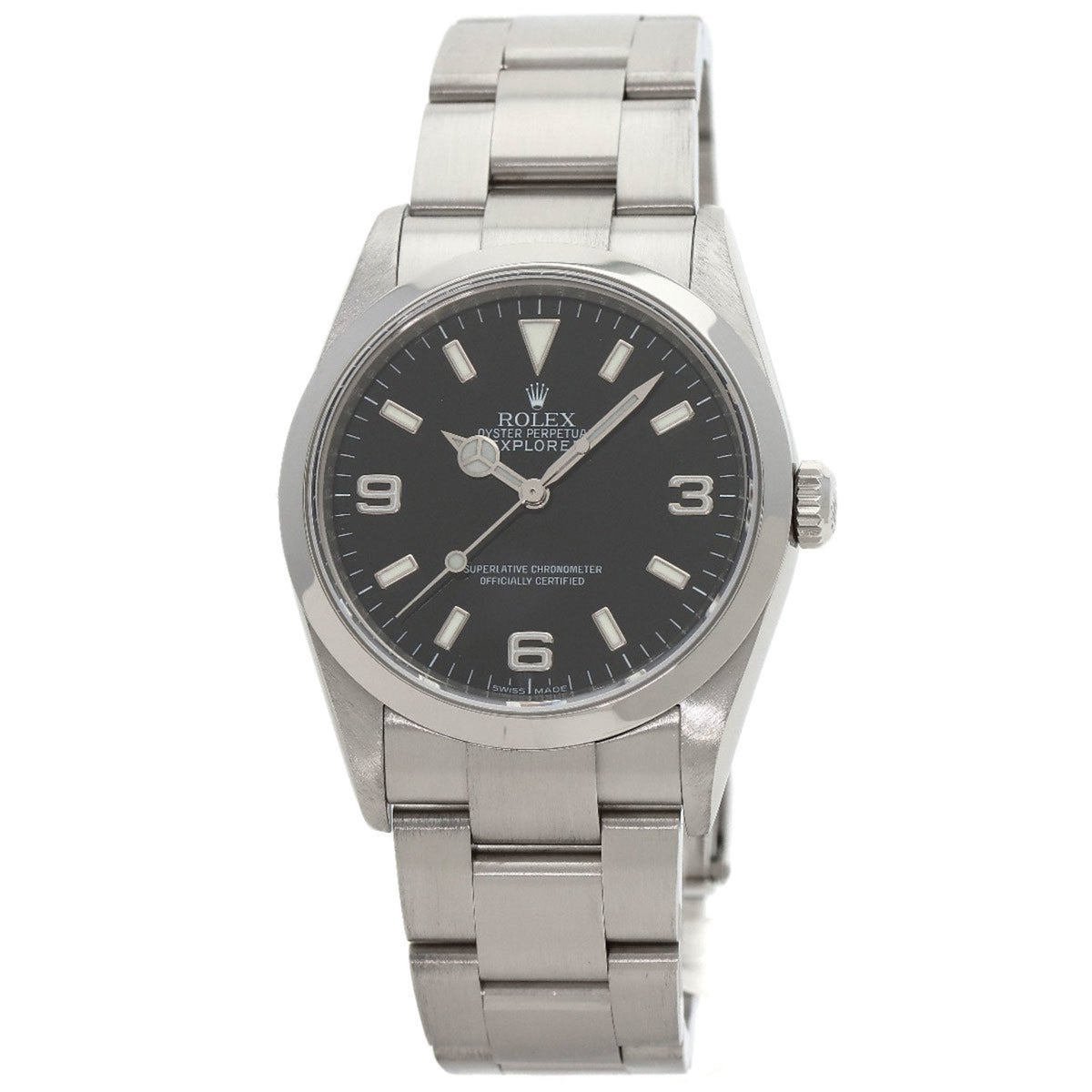 Gebrauchte Rolex 114270 Explorer Roulette Uhr Edelstahl SS Herren ROLEX