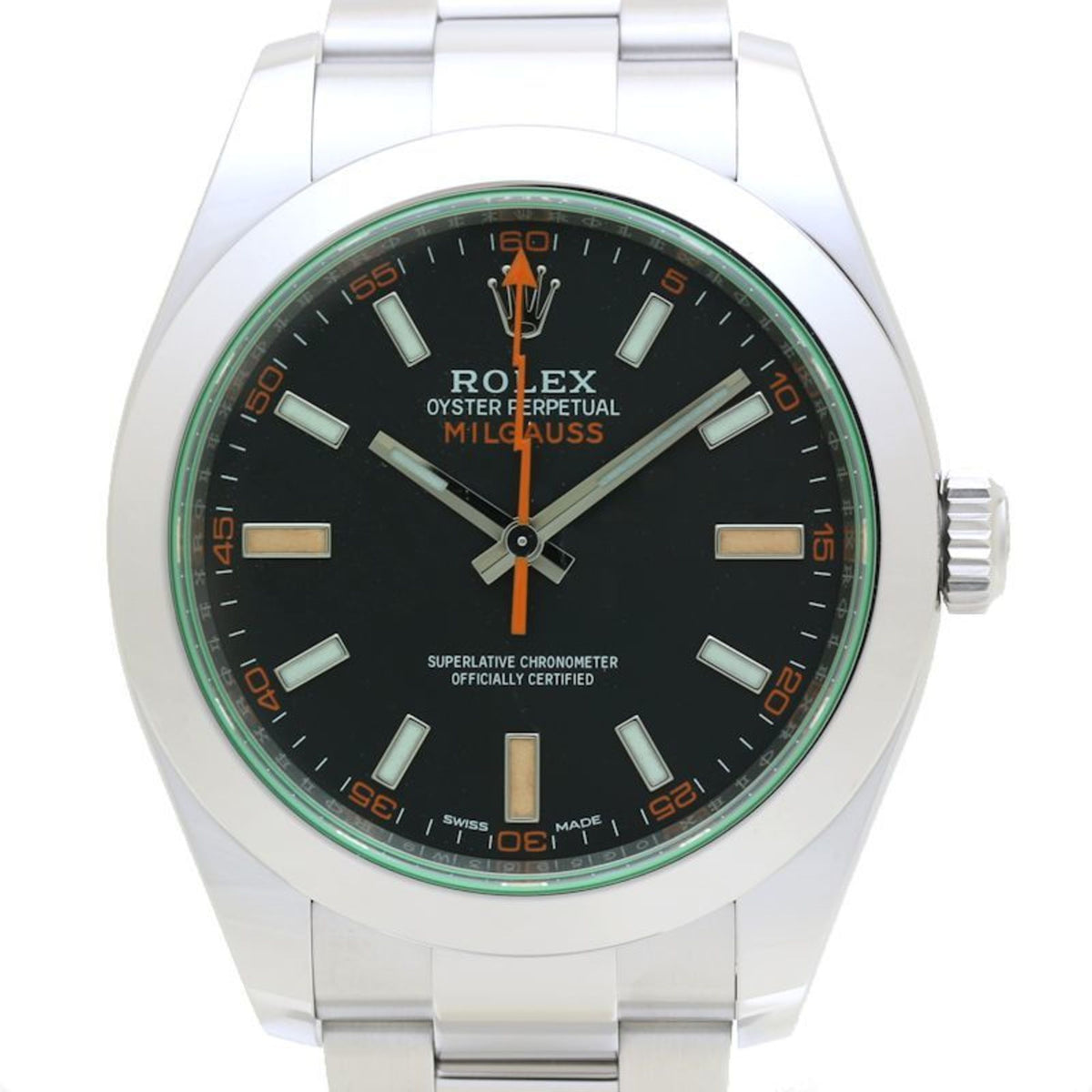 Gebrauchte ROLEX Rolex Milgauss 116400GV Zufallszahl Edelstahl Herrenuhr 39641