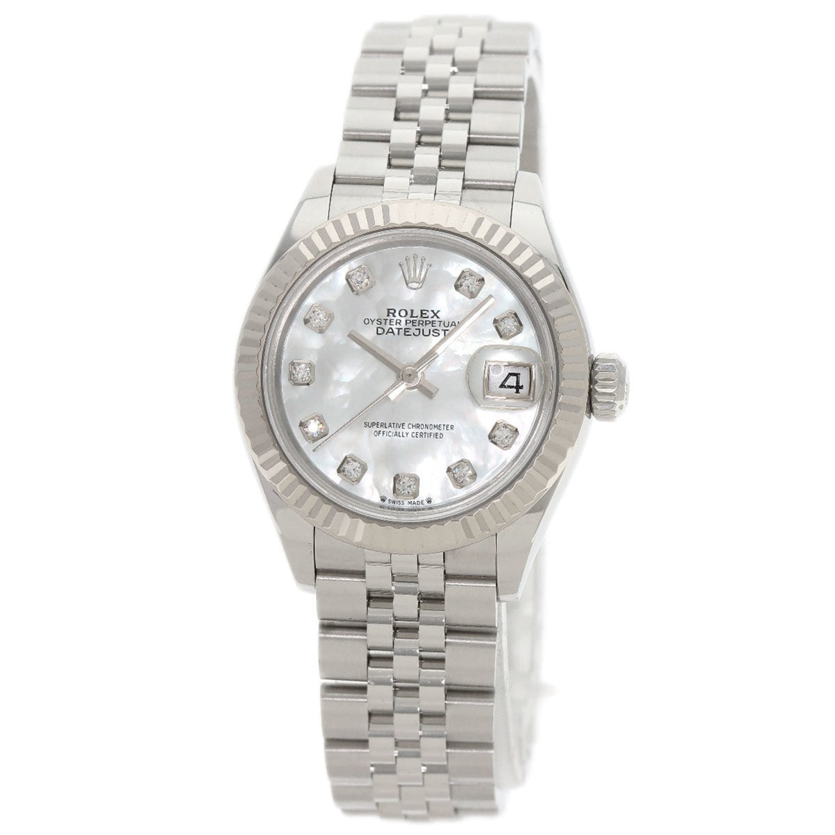Gebrauchte Rolex 279174NG Datejust 28 10P Diamant Uhr Edelstahl SS SSxK18WG Damen ROLEX