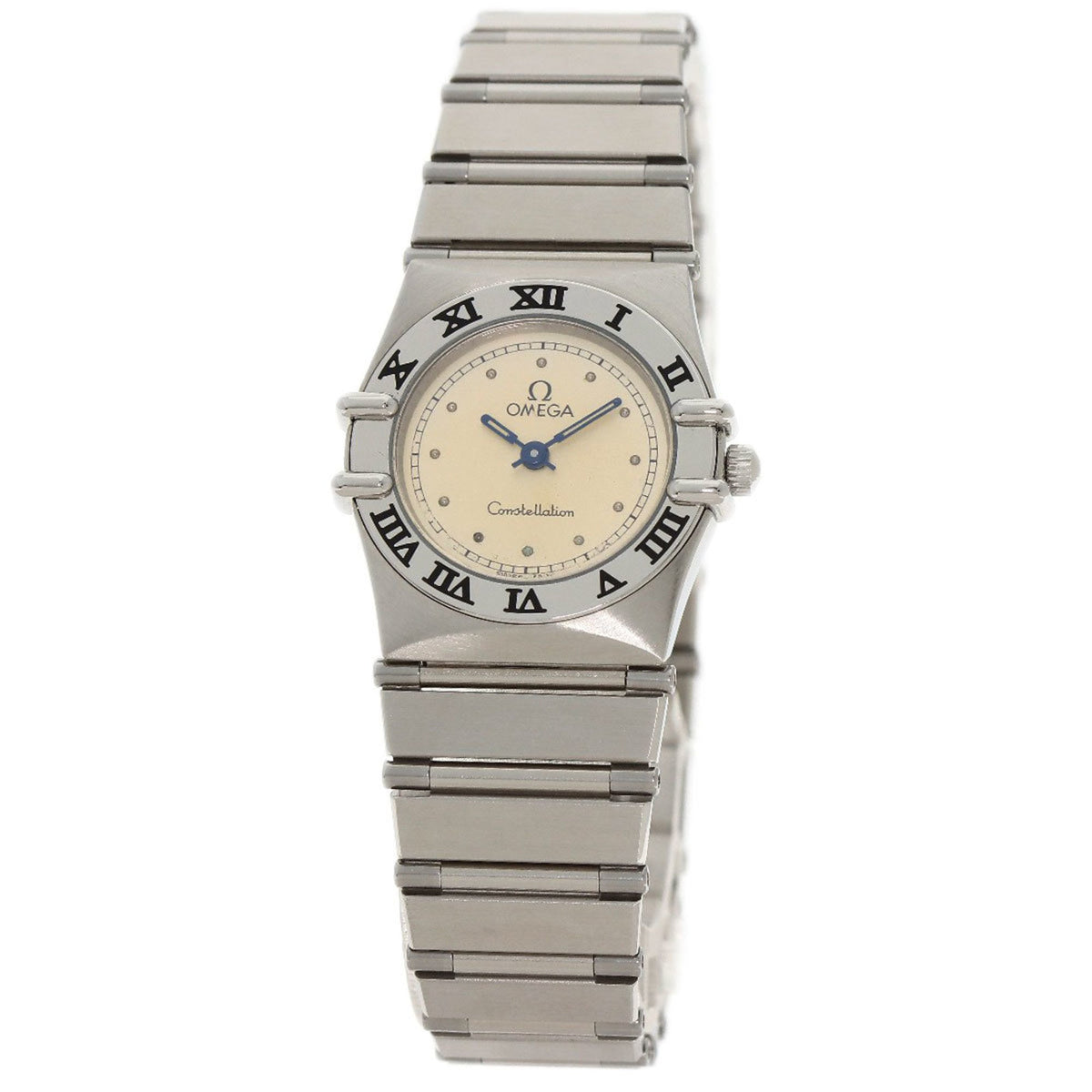 Gebrauchte OMEGA Constellation flache Lünette Uhr Edelstahl SS Damen