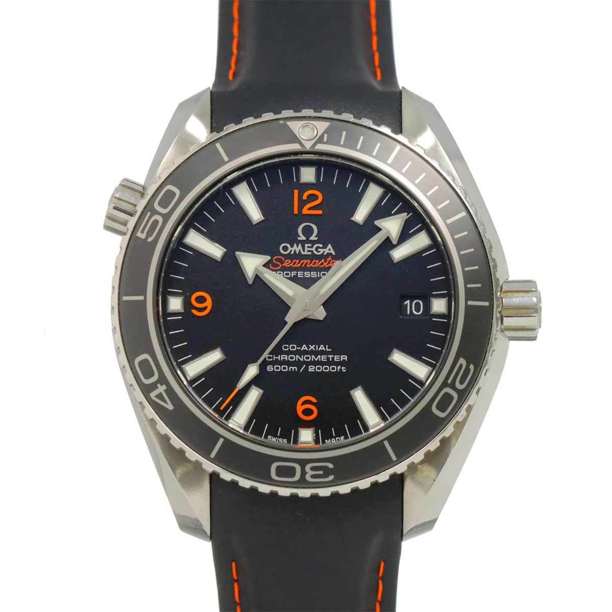 Pre-Owned OMEGA Seamaster Planet Ocean Co-Axial 600M 232 32 42 21 01 001 Men's Watch with Date Display, Black, Automatic