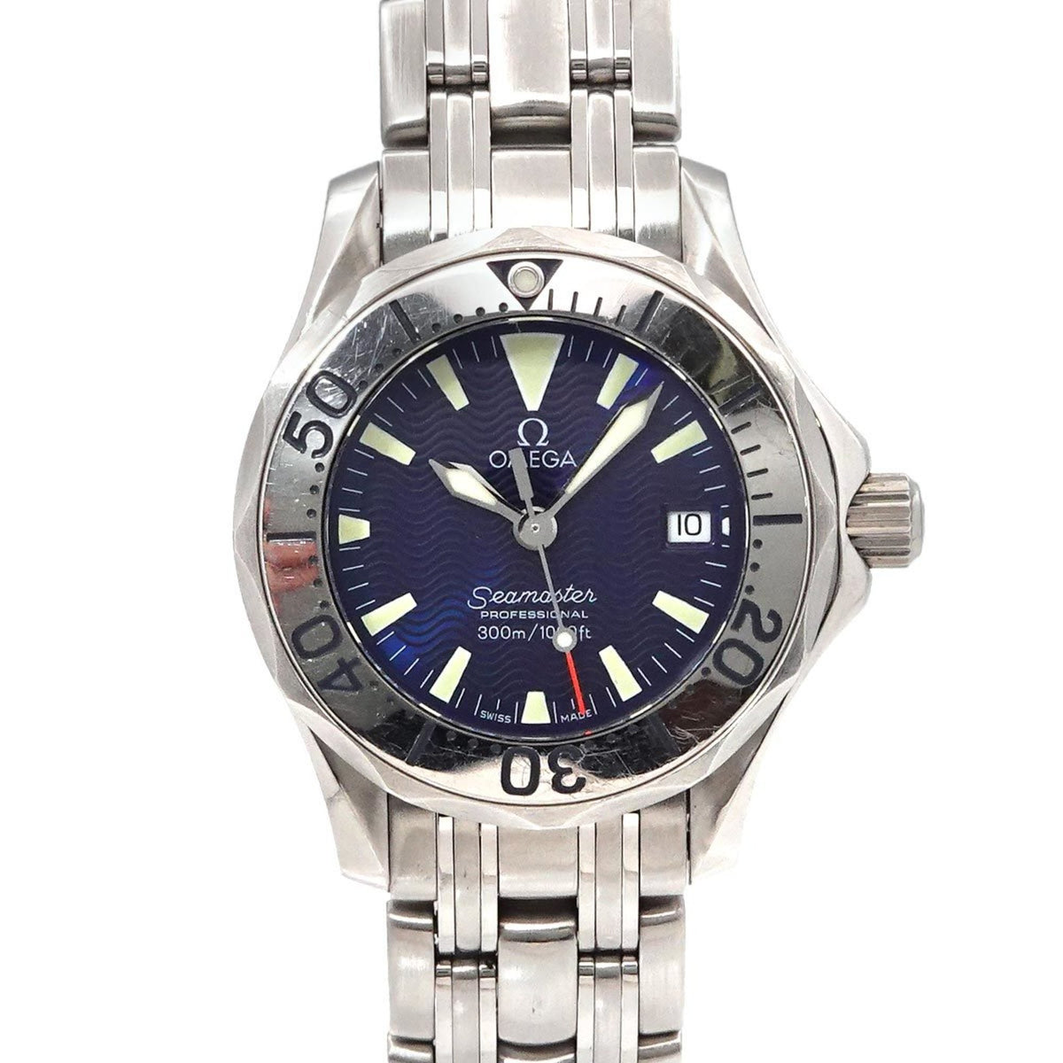 Gebrauchte OMEGA Seamaster Professional 2283 80 Damenuhr Datum Marineblau Quarz