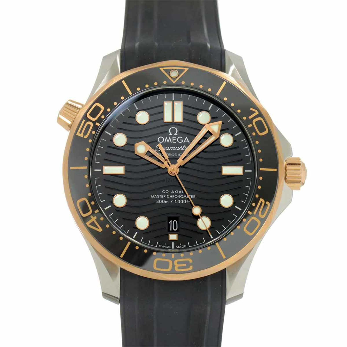 Gebrauchte OMEGA Seamaster Diver 300 Coaxial Master Chronometer Two-tone 210 22 42 20 01 002 Herrenuhr Datum K18PG Automatik