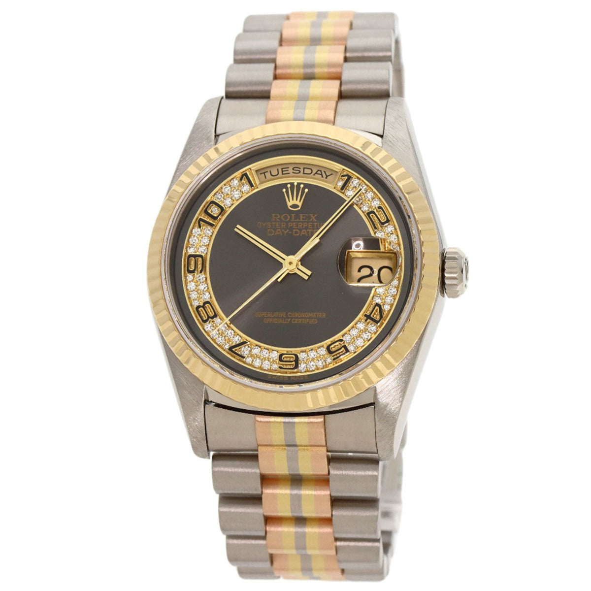 Gebrauchte Rolex 18239BIC Day-Date 36 Toridoll Milliard Diamant Uhr K18 Weißgold K18YG Herren ROLEX
