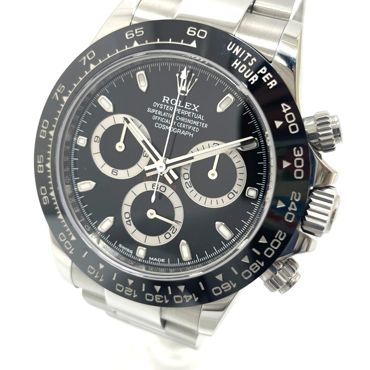 Gebrauchte Rolex 116500LN Automatik-Armbanduhr Silber/Schwarz