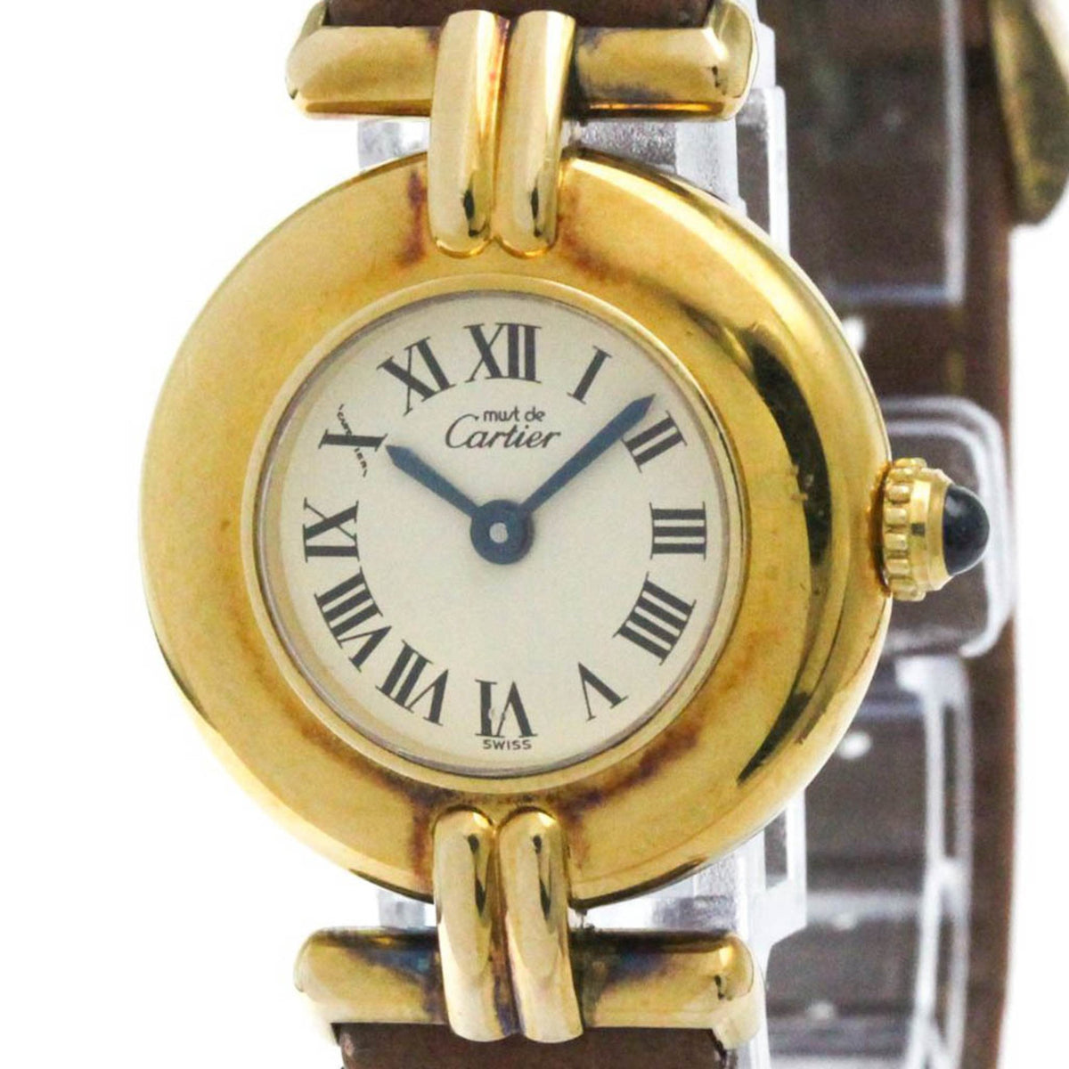 Gebrauchte CARTIER Must Colisee Vermeil vergoldete Damenuhr 590002