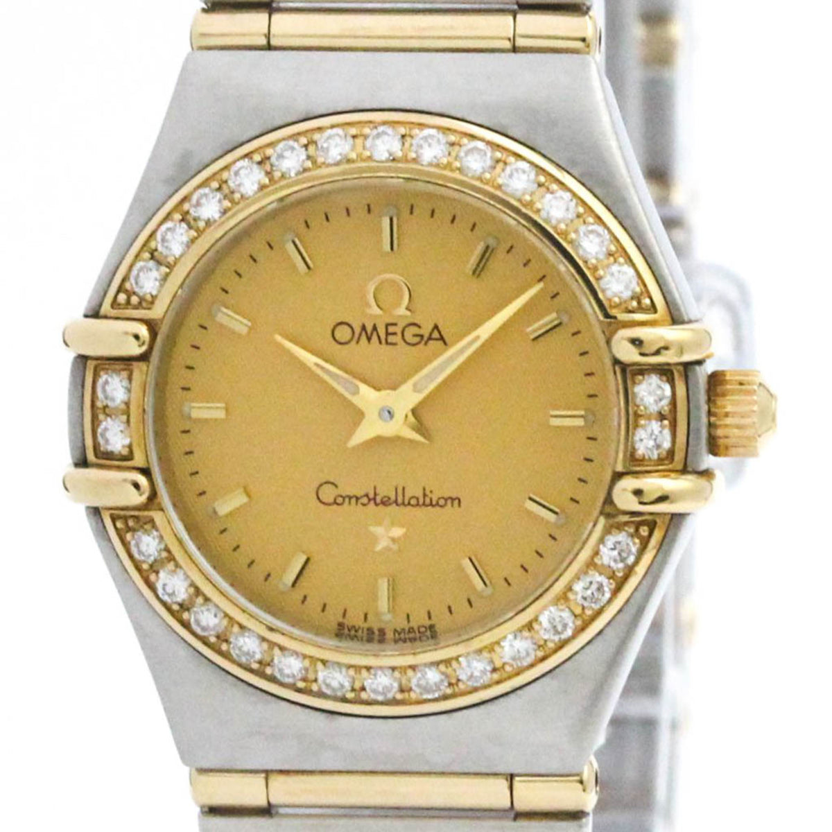Gebrauchte polierte OMEGA Constellation Diamant 18 Karat Gold Stahl Uhr 1367.10 BF575760