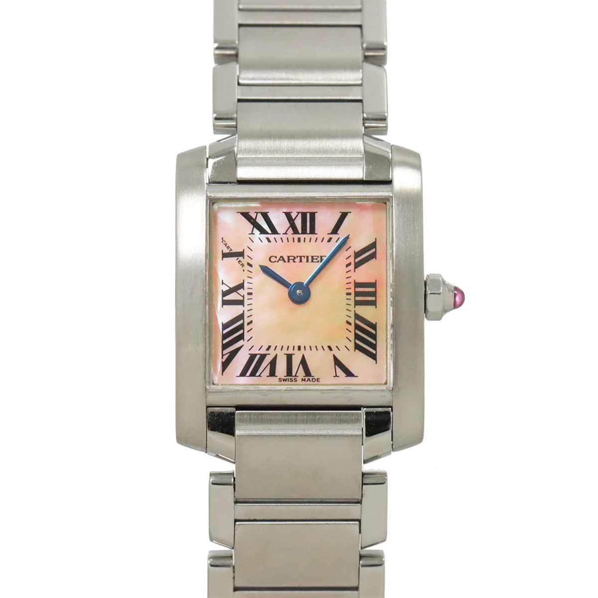 Gebrauchte Cartier Tank Francaise SM W51028Q3 Damenuhr Pink Shell Quartz