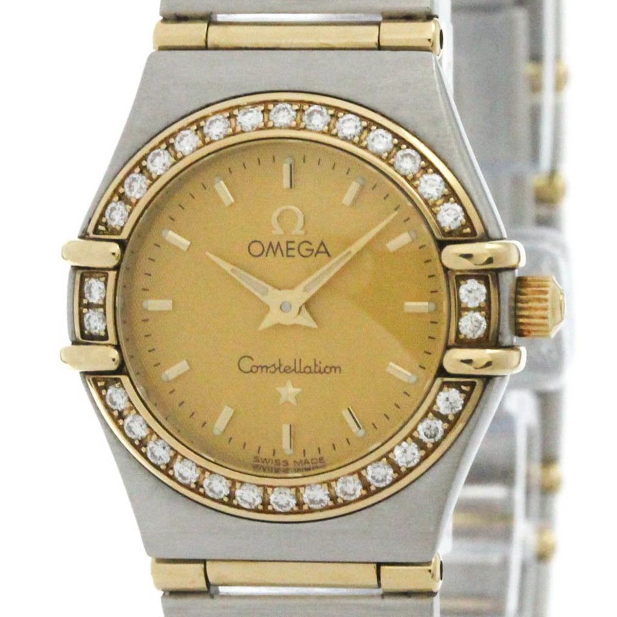 Gebrauchte OMEGA Constellation Diamant 18K Gold Stahl Uhr 1267.10 poliert