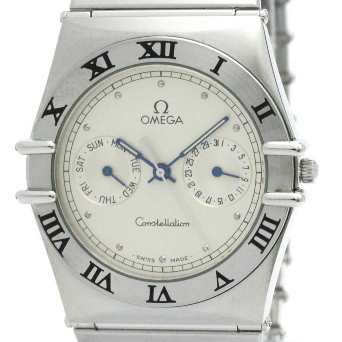 Gebrauchte polierte OMEGA Constellation Edelstahl-Quarz-Herrenuhr 396.1070 BF581633