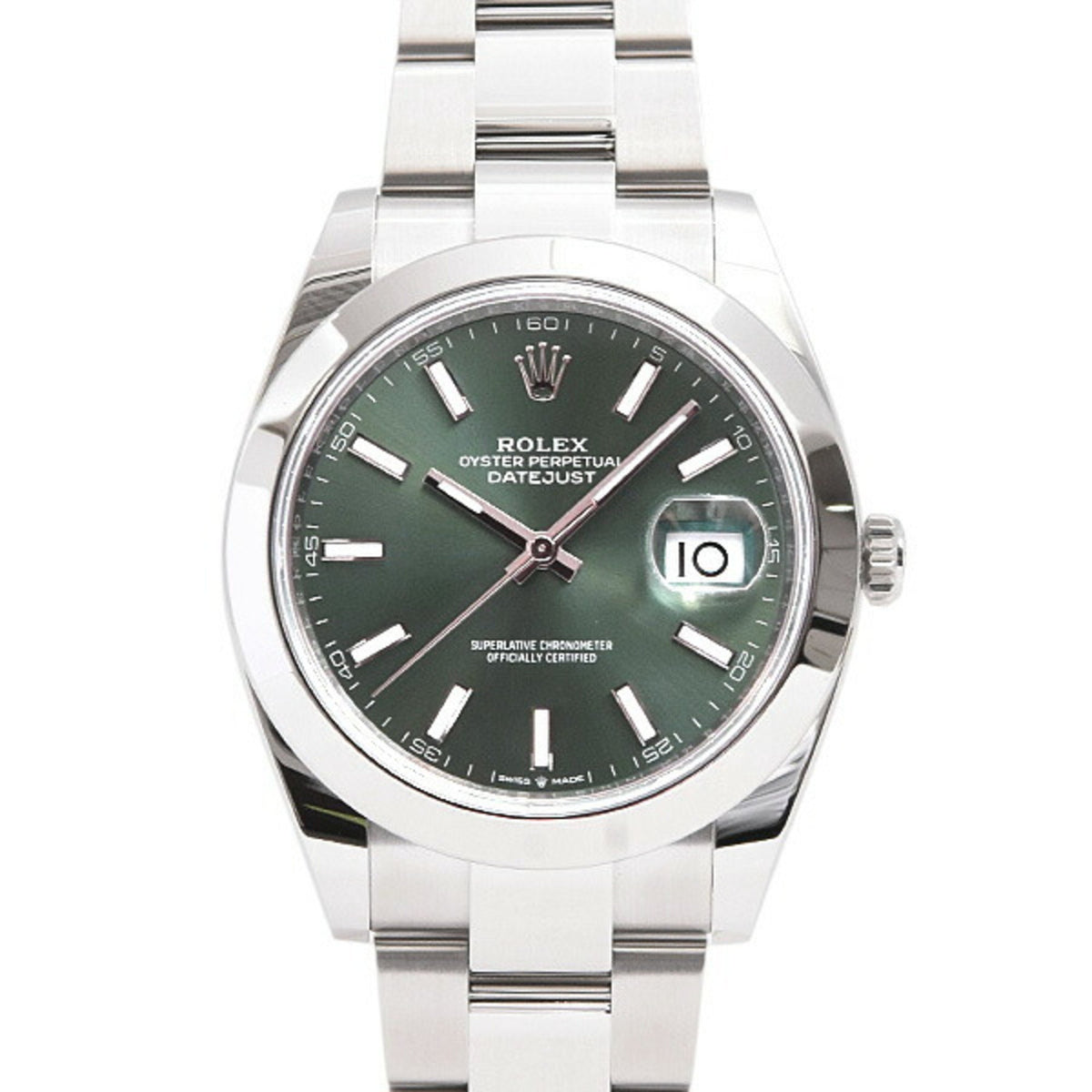 Gebrauchte Rolex Uhr Herren Datejust 41 Mintgrünes Zifferblatt Zufallsprinzip Automatik Edelstahl ROLEX SS 126300 Neu