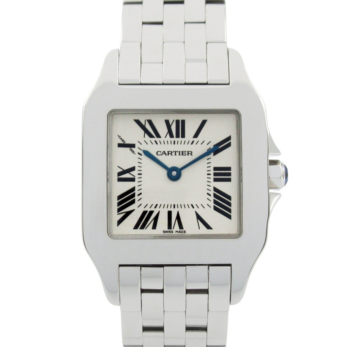 Gebrauchte CARTIER Santos Demoiselle LM Armbanduhr Edelstahl Damen Silber W25065Z5