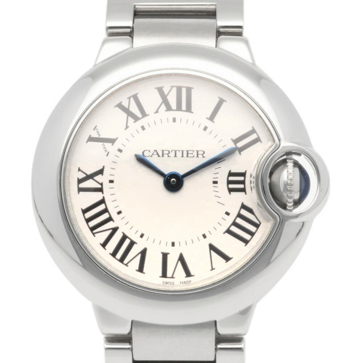 Gebrauchte Cartier Ballon Bleu Uhr Edelstahl 3009 Quarz Damen CARTIER