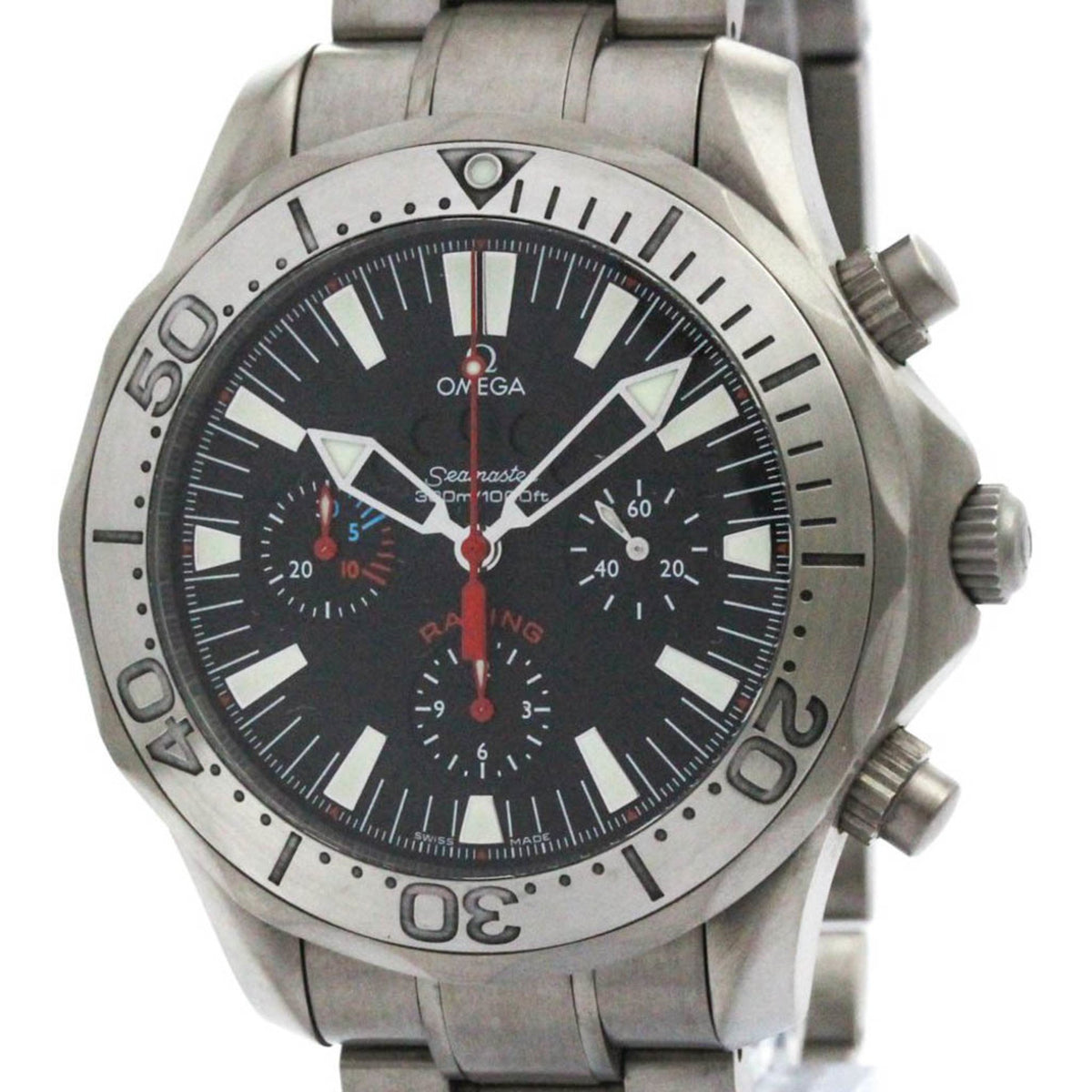 Gebrauchte polierte OMEGA Seamaster Racing 300M Regatta Titanuhr 2269.52 BF574867
