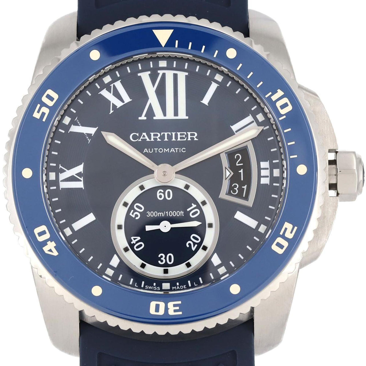 Gebrauchte Cartier Calibre de Diver WSCA0010 SS Armbanduhr Automatik