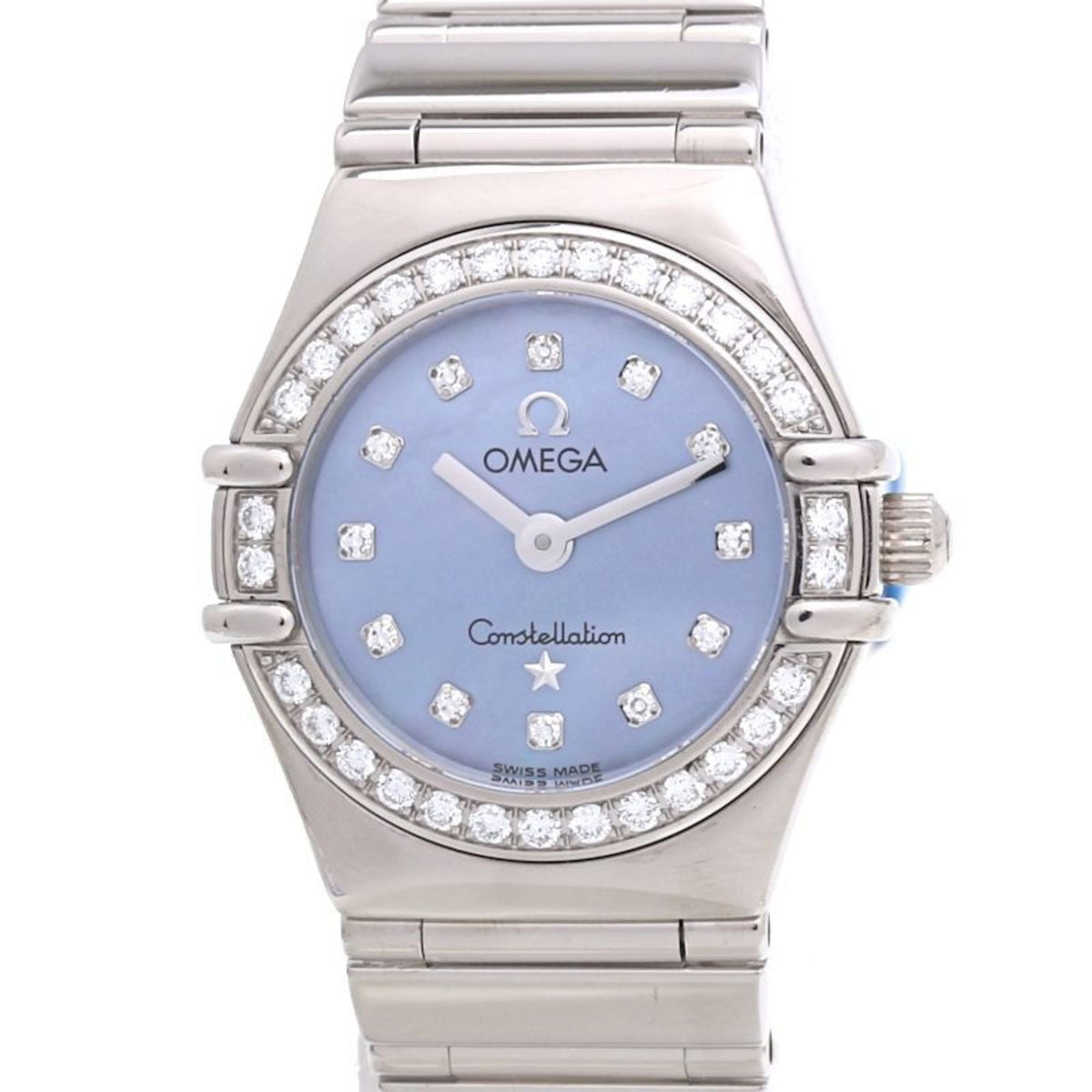 Gebrauchte OMEGA Constellation Mini My Choice 1165.77.00 12P Diamantlünette K18WG Weißgold Damenuhr 39981