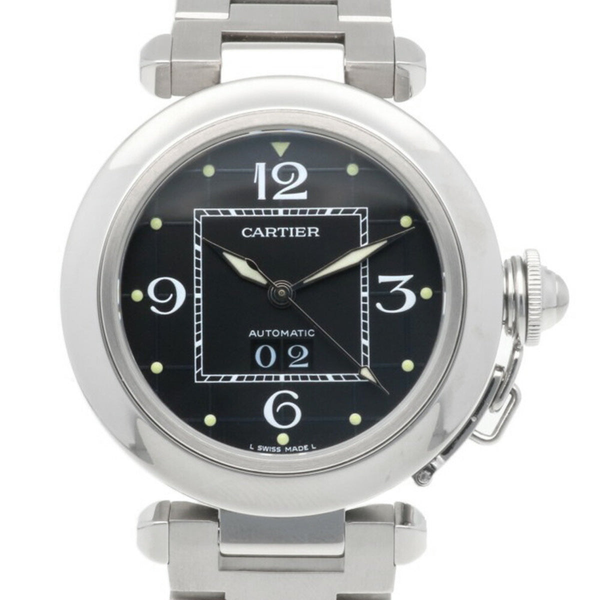 Gebrauchte Cartier Pasha Big Date Uhr, Edelstahl, Automatik, Herren, überholt