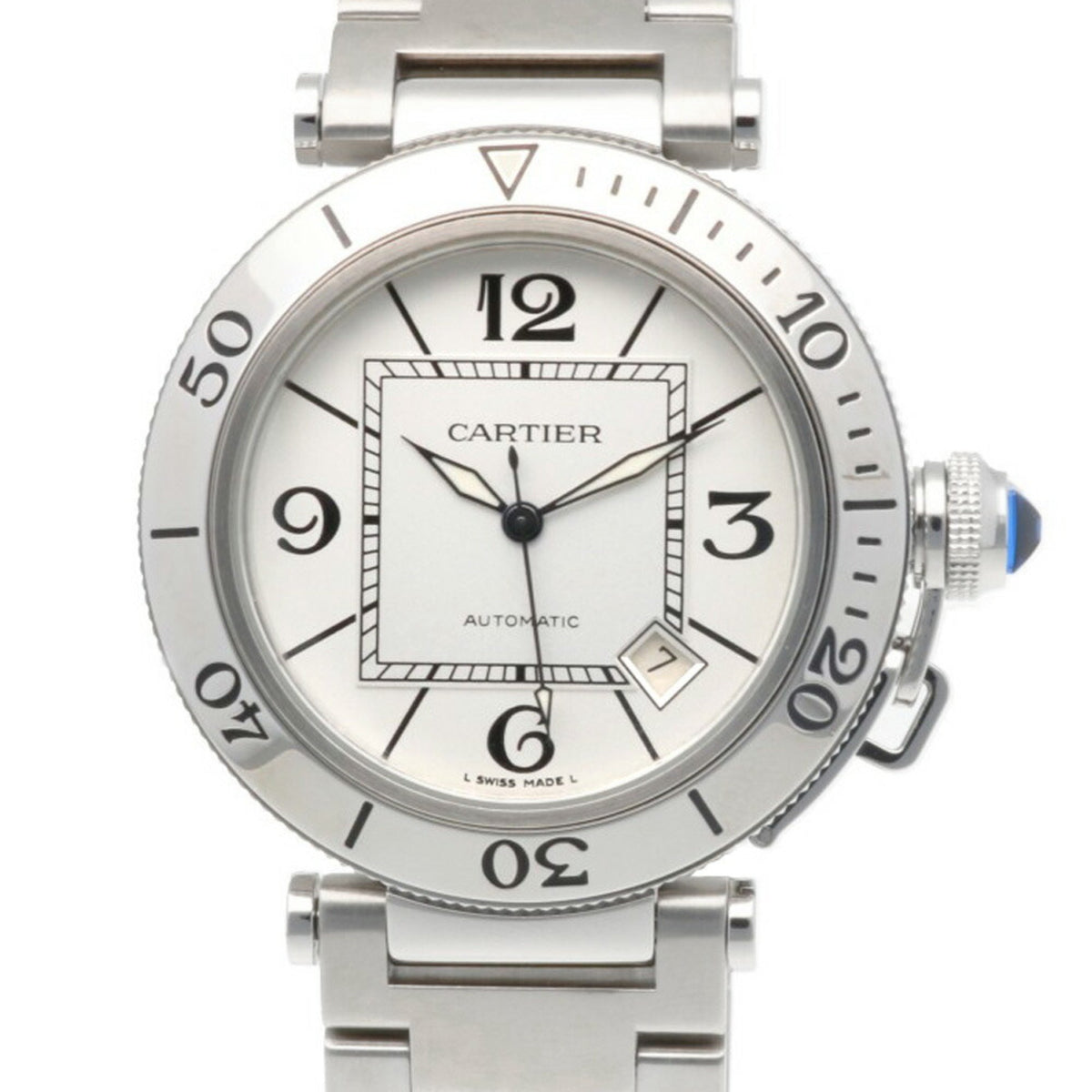 Gebrauchte Cartier Pasha Seatimer Uhr, Edelstahl, Automatik, Herren, überholt