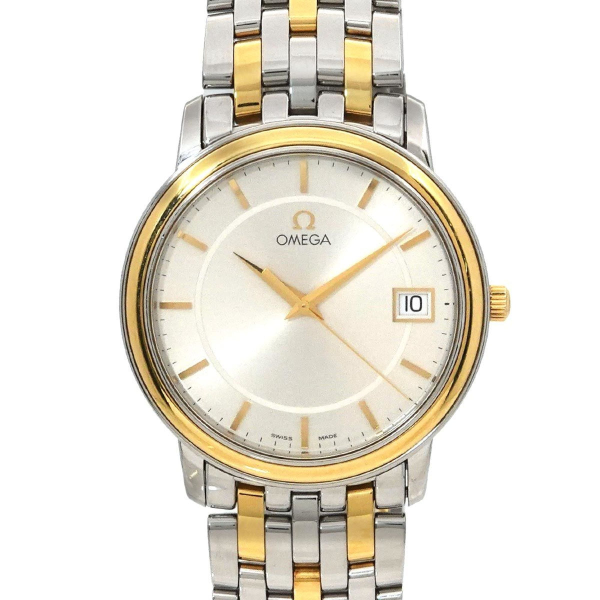 Pre-Owned OMEGA De Ville Prestige Two-Tone 4310 31 Men's Watch with Date Display, Silver/Yellow Gold, Quartz Movement