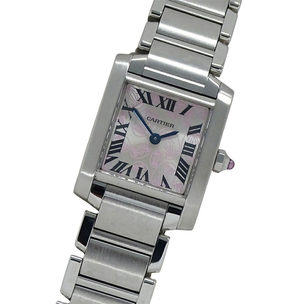 Gebrauchte Cartier Tank Francaise Uhr für Damen, SM, 2006 Limited Edition, Quarz, Edelstahl, SS, W51031Q3, Silber, Pink, Poliert