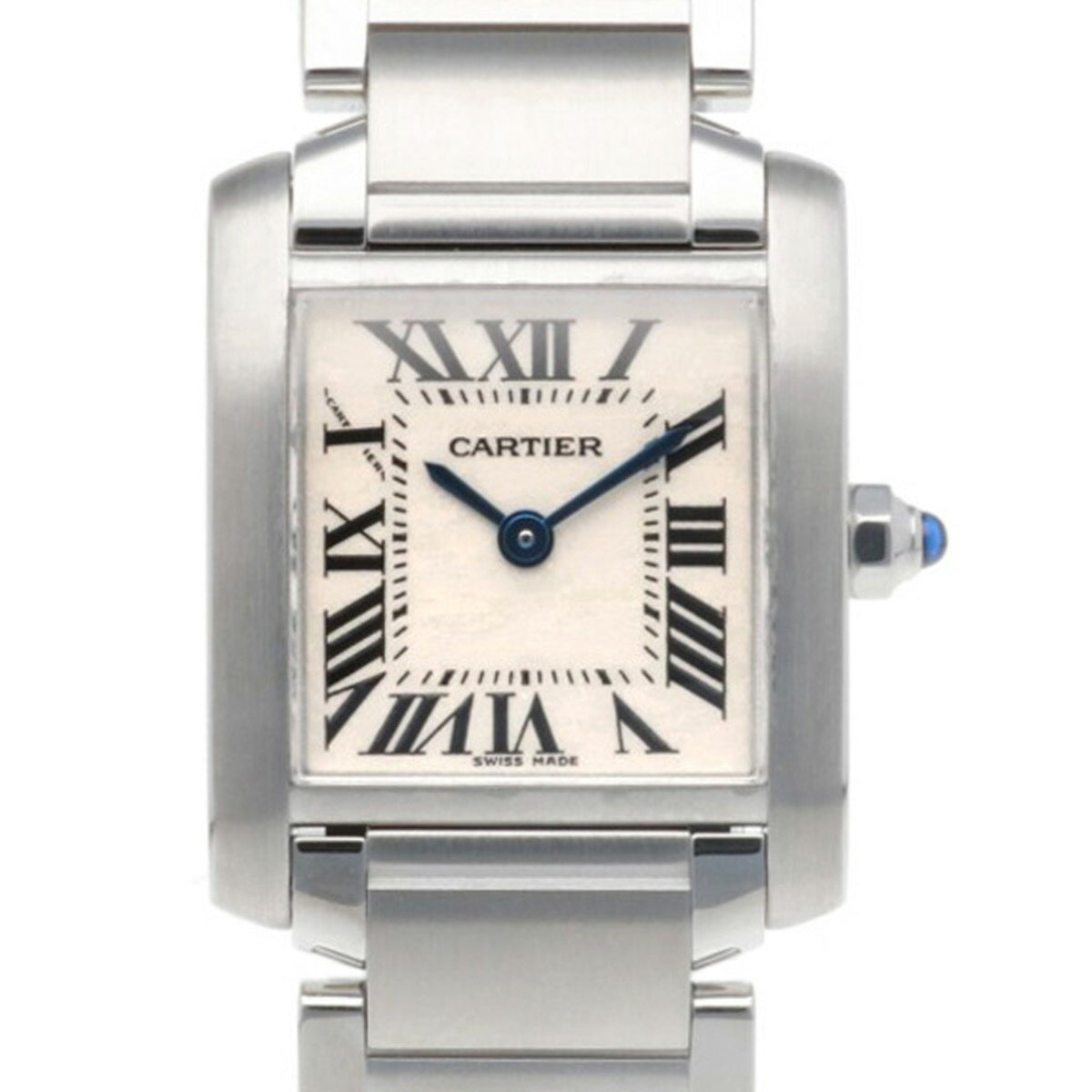 Gebrauchte Cartier Tank Francaise SM Uhr Edelstahl 2384 Quarz Damen CARTIER