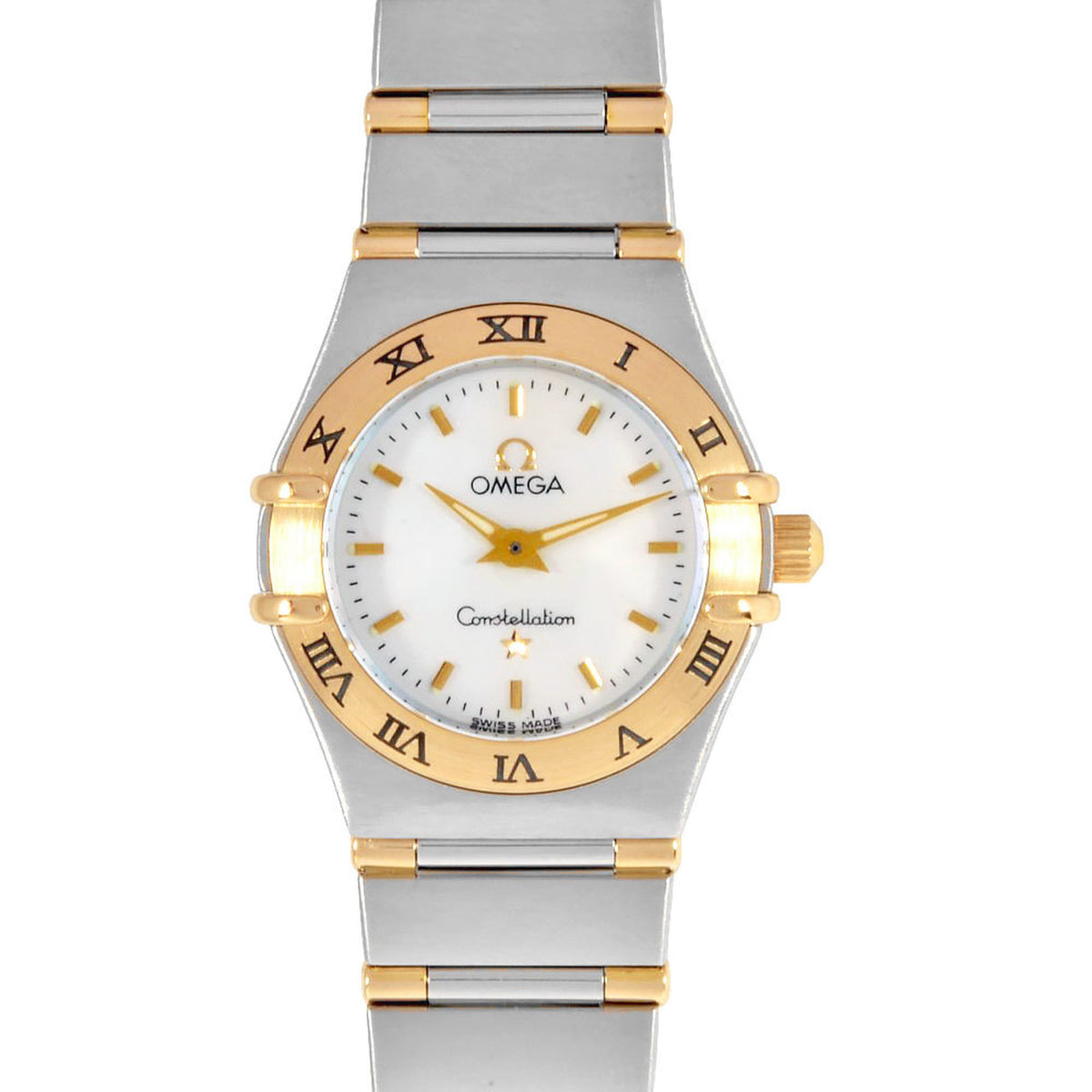 Gebrauchte OMEGA 1362.70 Constellation Uhr Quarz weißes Shell Zifferblatt Damen