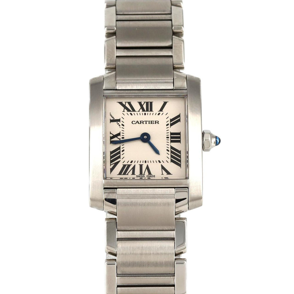 Gebrauchte Cartier Tank Francaise SM W51008Q3 SS Armbanduhr Quarz