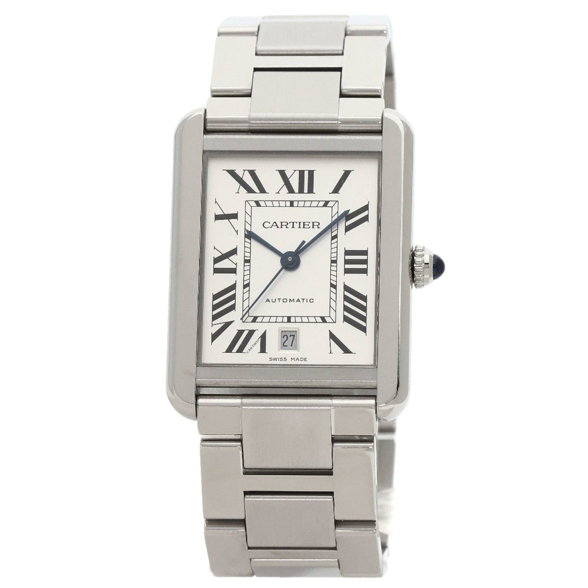 Gebrauchte Cartier W5200028 Tank Solo XL Date Uhr Edelstahl SS Herren CARTIER