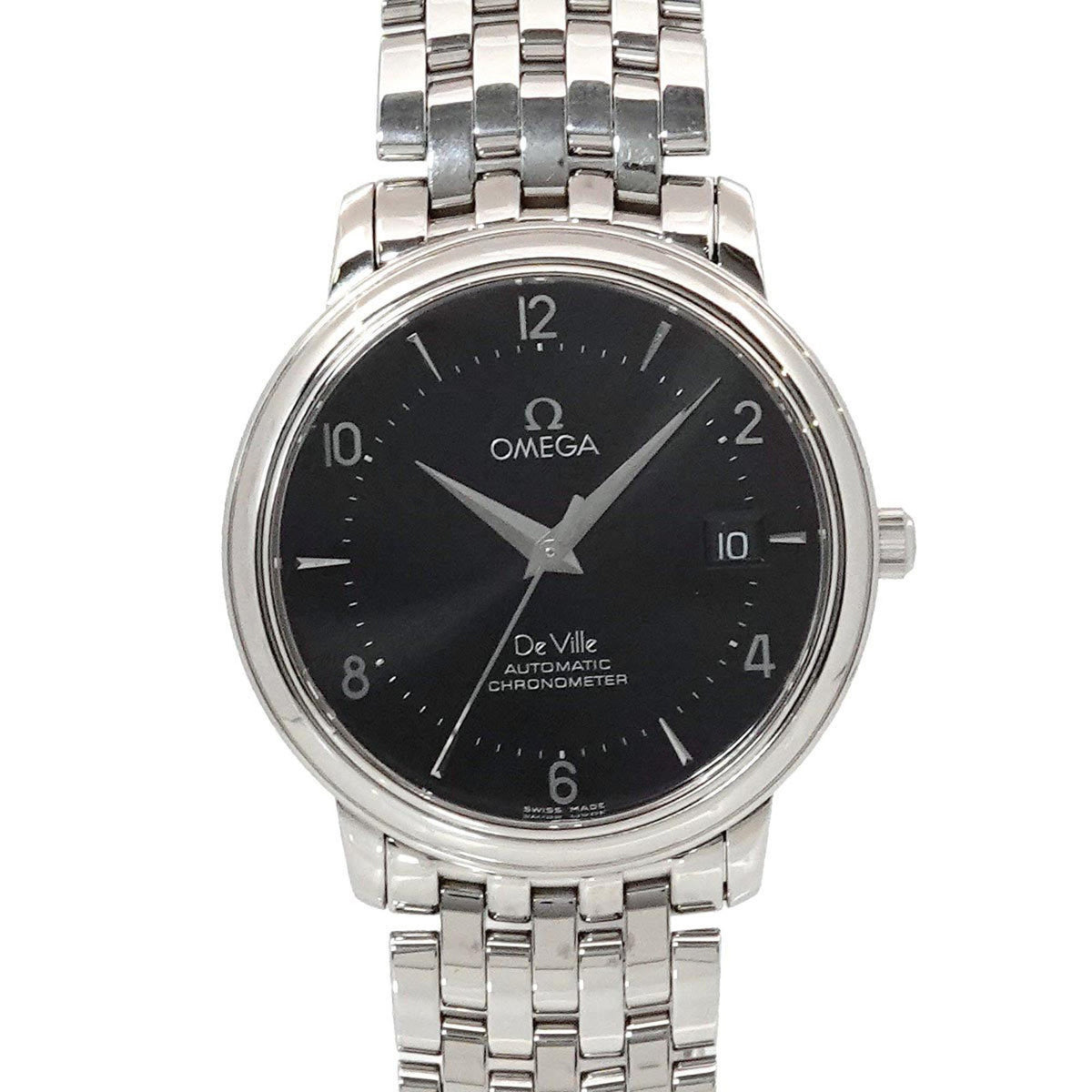Gebrauchte OMEGA De Ville Prestige 4512 50 Herrenuhr Datum Schwarz Automatik Selbstaufzug