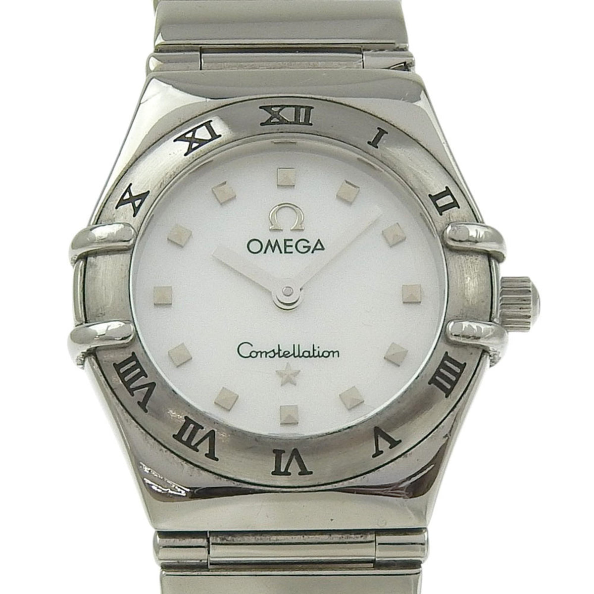 Gebrauchte OMEGA Constellation Mini-Uhr, My Choice 1561.71, Edelstahl, 1998, Silberquarz, Analoganzeige, Muschelzifferblatt, Mini, Damen