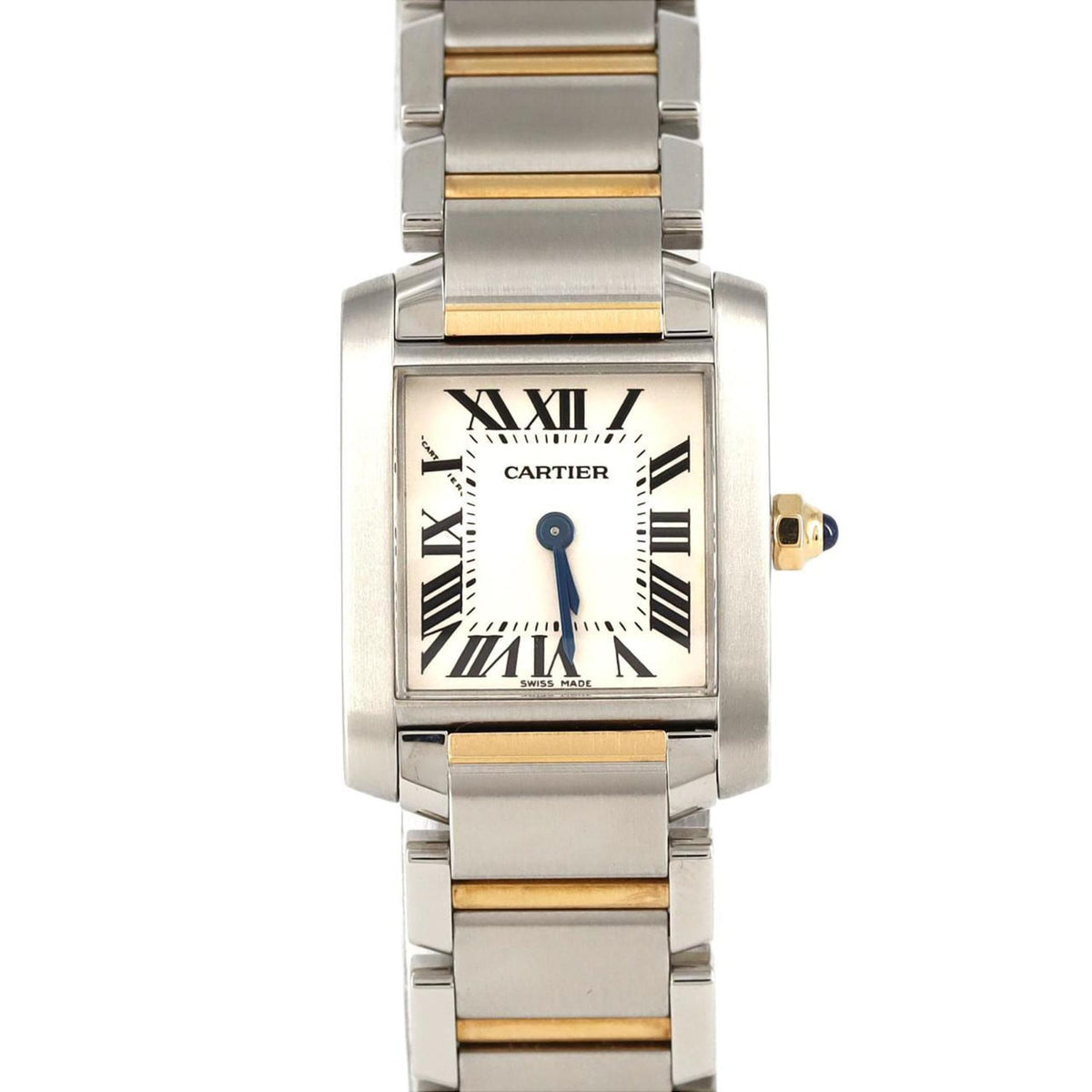 Gebrauchte Cartier Tank Francaise SM Combi W51007Q4 SSxYG Armbanduhr Quarz