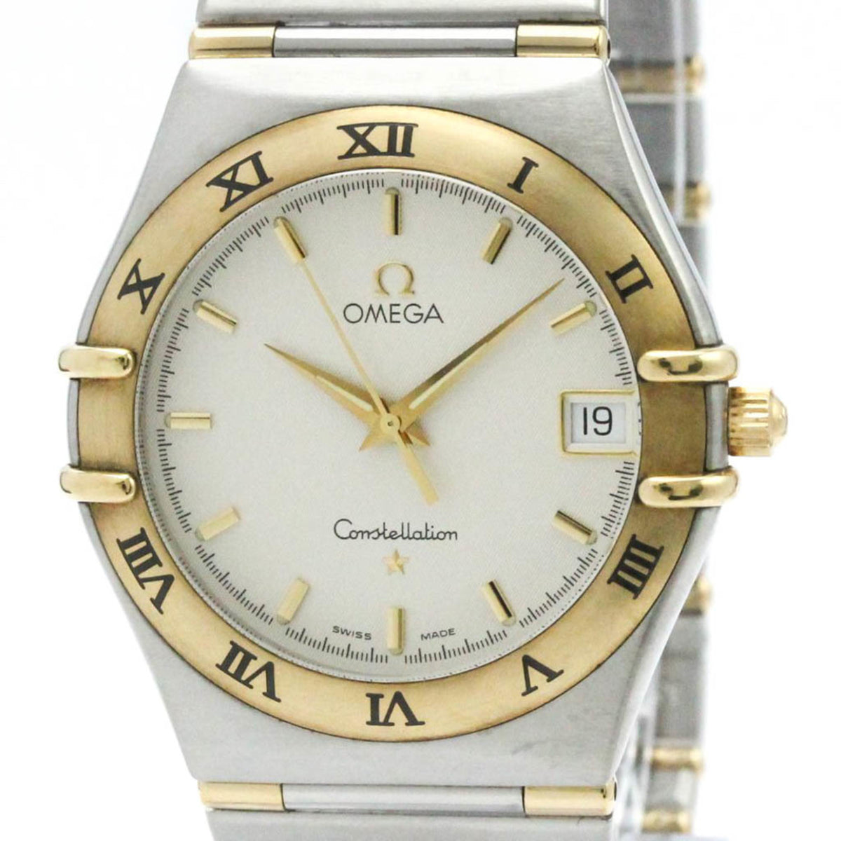 Pre-Owned Polished OMEGA Constellation 18K Gold Steel Quartz Mens Watch 1312.30 BF578876