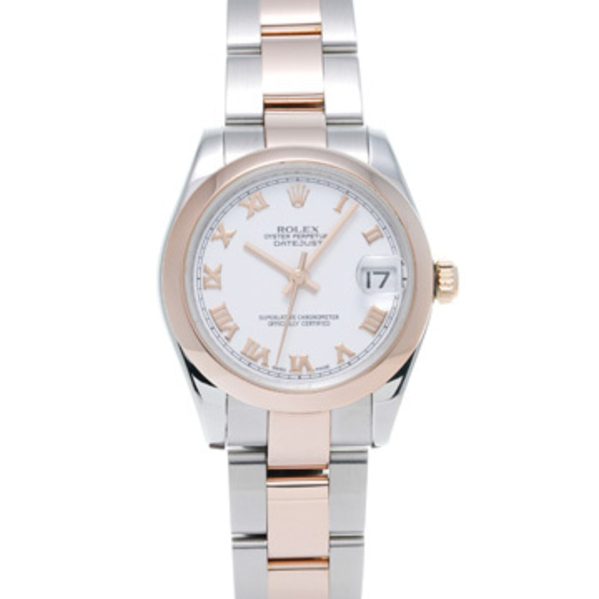Gebrauchte Rolex Datejust 31 178241 V Seriennummer (hergestellt um 2009) Weiße Herrenuhr Automatik
