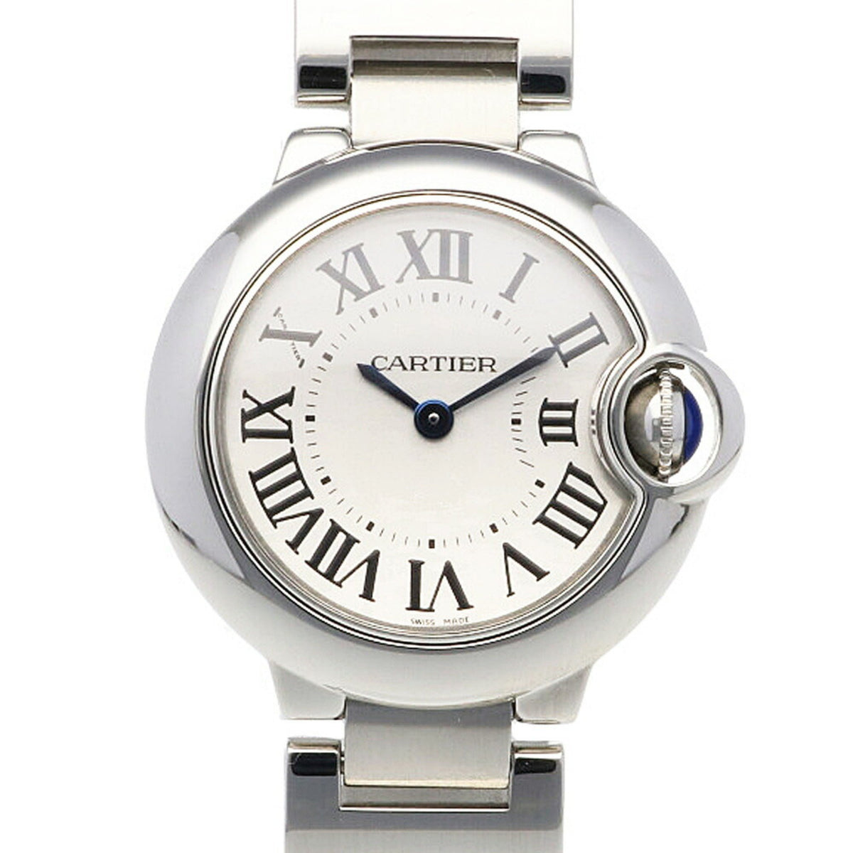 Gebrauchte Cartier Ballon Bleu Uhr Edelstahl 3009 Quarz Damen CARTIER