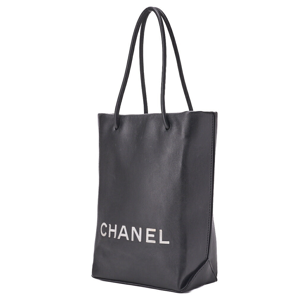 Pre-Owned Mini Tote Bag Essential Logo Mark Lammleder Schwarz Silberfarbene Hardware Pre-Owned