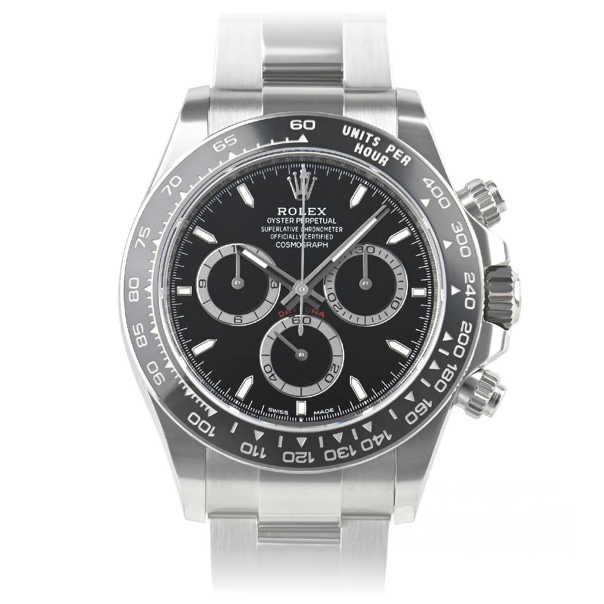 Daytona 40,00 mm schwarzes Zifferblatt aus Edelstahl – 126500LN-0002
