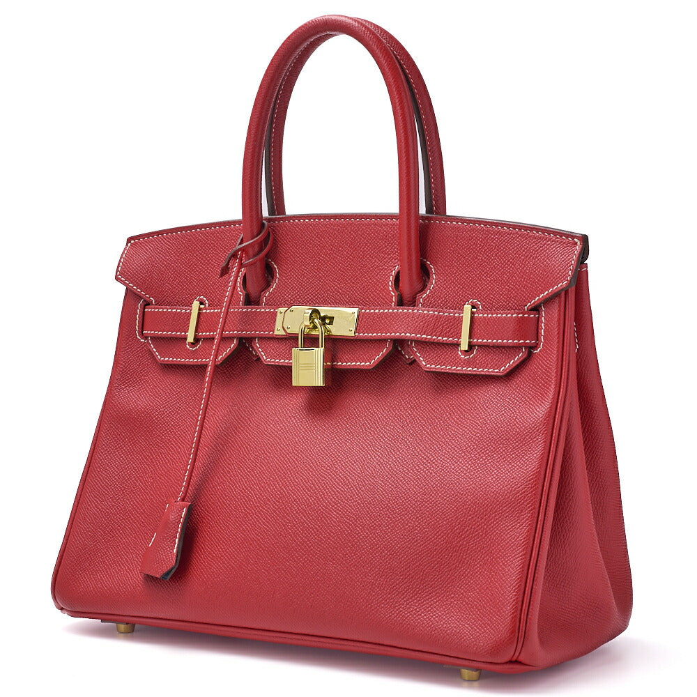 Gebrauchte Birkin 30 Tote Bag, Vaux Epson, Rouge Casaque, Goldfarbene Metallteile, Gebraucht