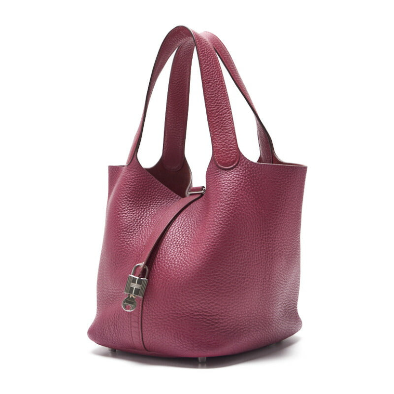 Gebrauchte Picotin Rock MM Tote Bag Tryon Clemence Tosca Silberfarbene Hardware Gebraucht
