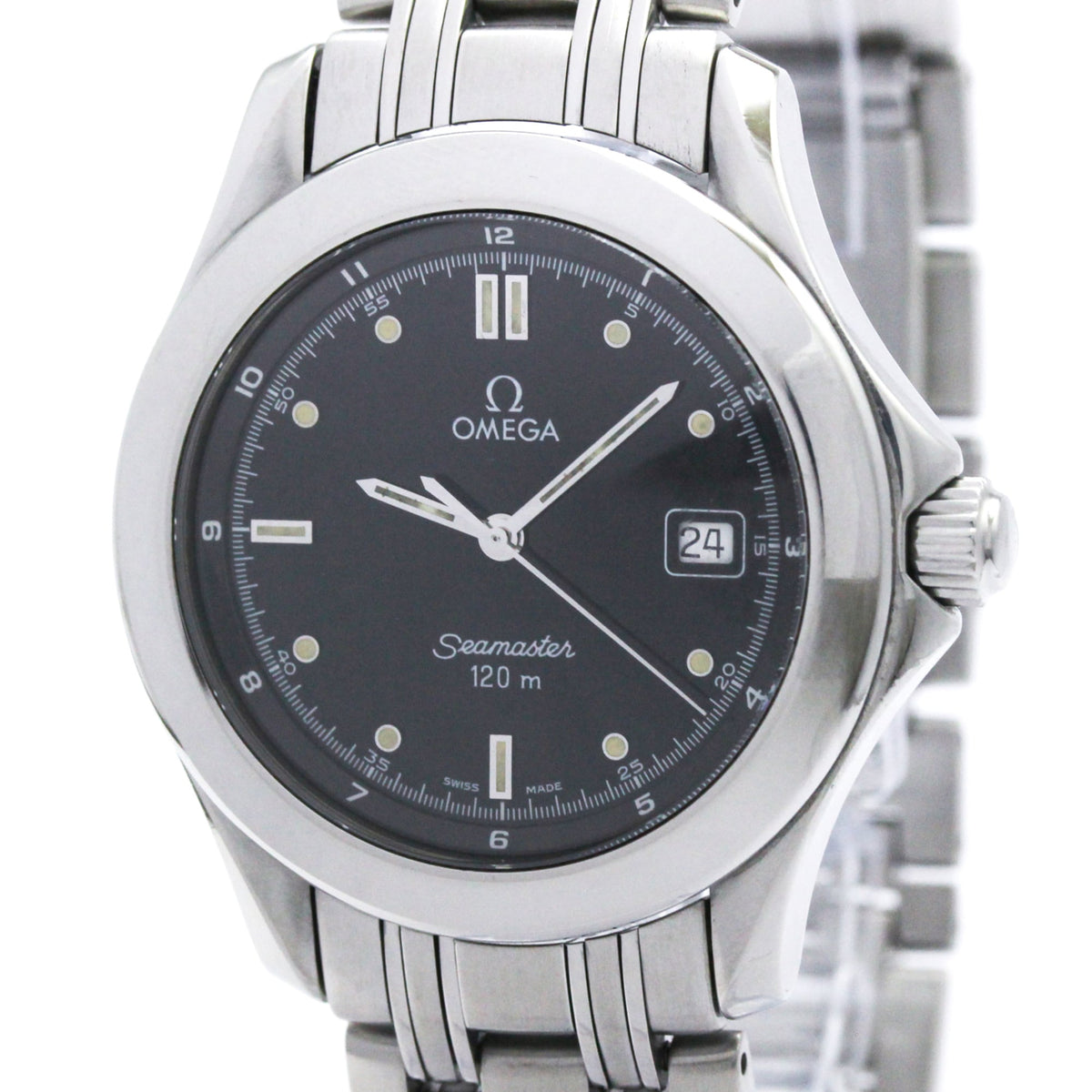 Pre-Owned OMEGA Seamaster 120M Stainless Steel Quartz Mens Watch 2511.50 Polished