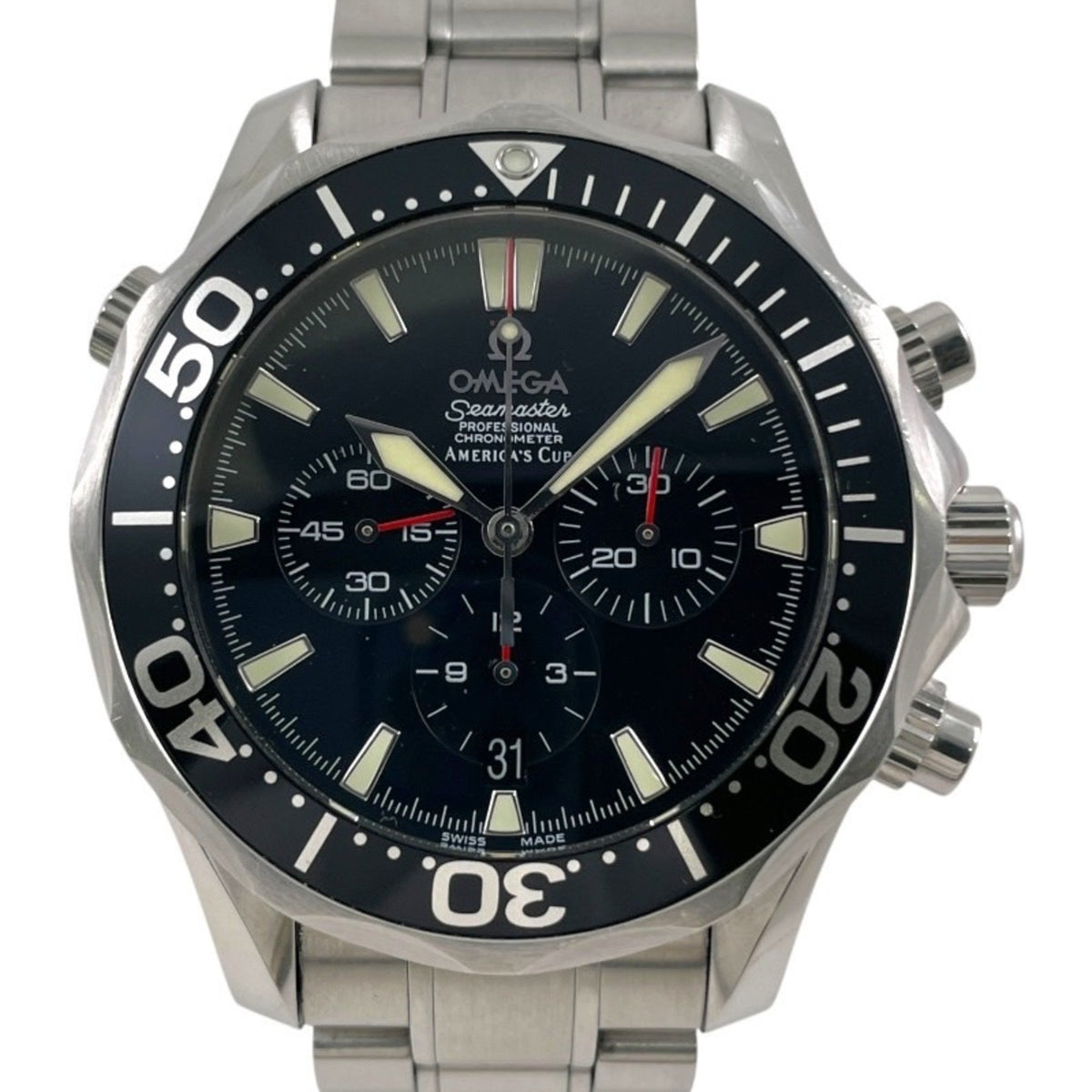 Gebrauchte OMEGA Seamaster America's Cup 2594.50 Edelstahl-Herren-Chronographenuhr, Professional 