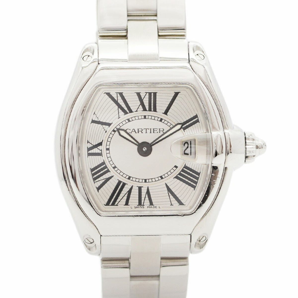 Pre-Owned Cartier Roadster SM W62016V3 Silver Dial Women's Watch
