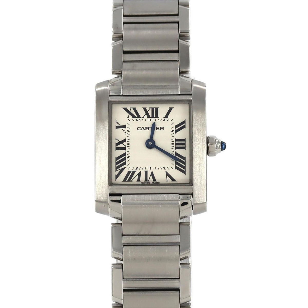 Gebrauchte Cartier Tank Francaise SM W51008Q3 SS Armbanduhr Quarz 