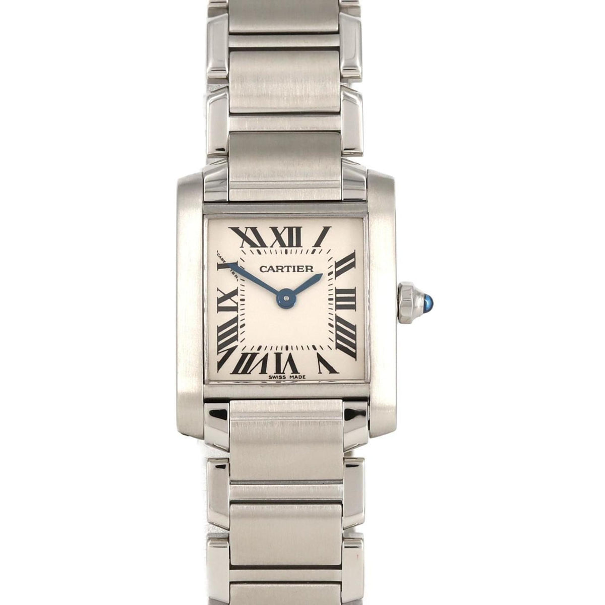 Gebrauchte Cartier Tank Francaise SM W51008Q3 SS Armbanduhr Quarz 